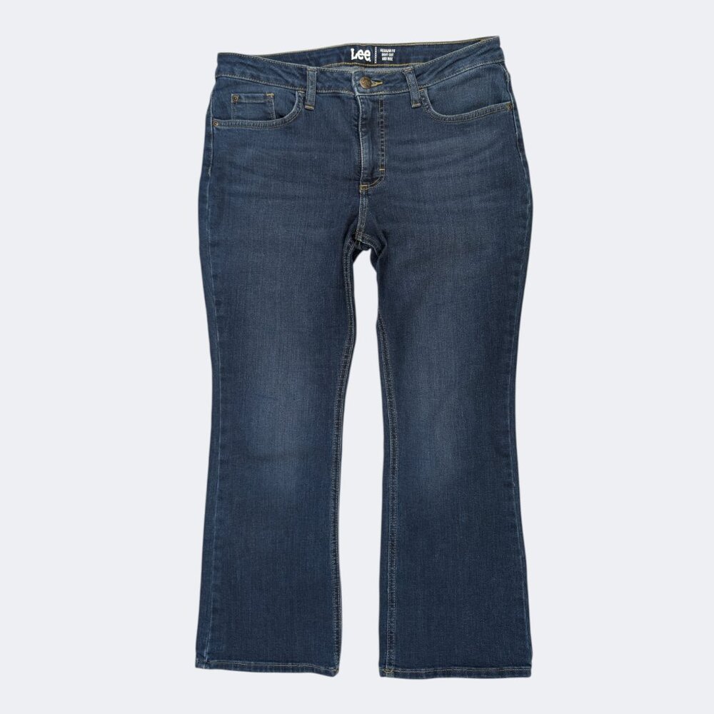 Lee Regular Fit Boot Cut Mid Rise Denim Jeans Size 34 Waist